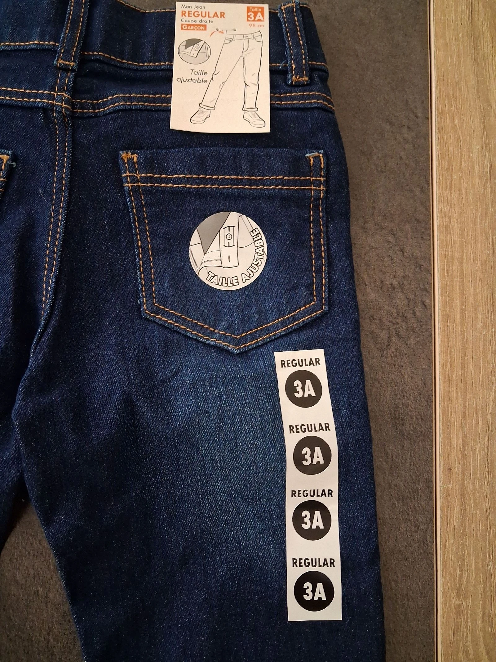 Jeans reto regular azul cru Tissaia 3 anos (98 cm) - Novo com etiqueta – photo 4